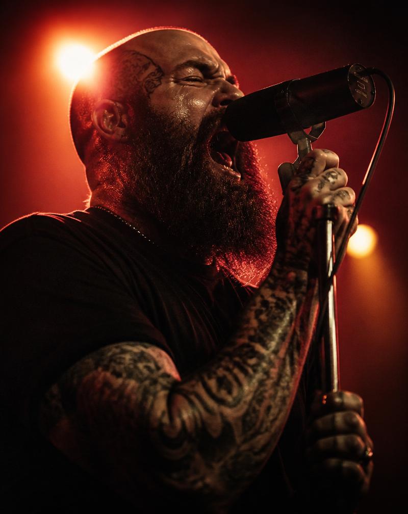 Metal musician on stage